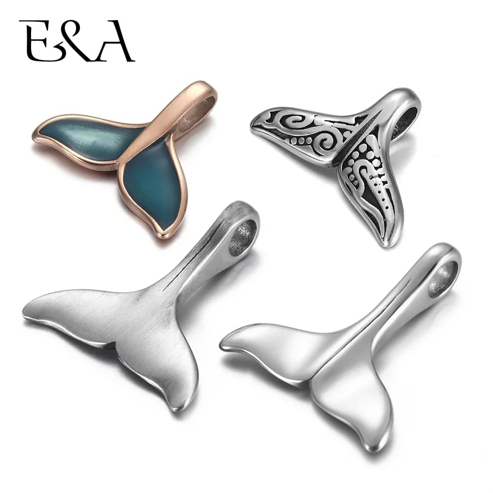 Stainless Steel Charms Fishtail Hole 5mm 4mm for Jewelry Making Accessories Bracelet Hook DIY Necklace Clasps Findings