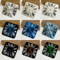 NH35 27mm Santos Square Dial Customizable Logo White/Black/Blue/Green/Brown No Luminous Fit NH35 NH36 NH38 Movement