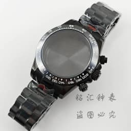 VK63 40mm Daytona Black Bezel Presidential Bracelet Watch Case Sapphire Glass Watch Accessories for VK63 VK64 Quartz Movement