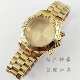 VK63 40mm Daytona Black Bezel Presidential Bracelet Watch Case Sapphire Glass Watch Accessories for VK63 VK64 Quartz Movement