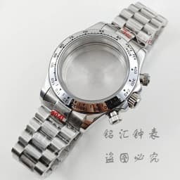 VK63 40mm Daytona Black Bezel Presidential Bracelet Watch Case Sapphire Glass Watch Accessories for VK63 VK64 Quartz Movement