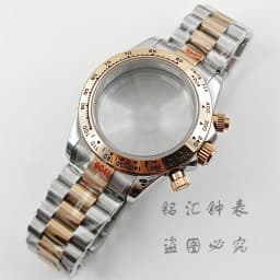 VK63 40mm Daytona Black Bezel Presidential Bracelet Watch Case Sapphire Glass Watch Accessories for VK63 VK64 Quartz Movement