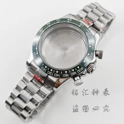 VK63 40mm Daytona Black Bezel Presidential Bracelet Watch Case Sapphire Glass Watch Accessories for VK63 VK64 Quartz Movement