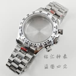VK63 40mm Daytona Black Bezel Presidential Bracelet Watch Case Sapphire Glass Watch Accessories for VK63 VK64 Quartz Movement