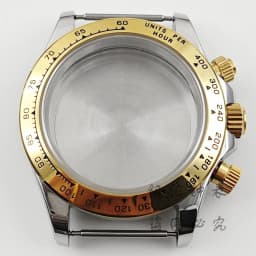 VK63 40mm Daytona Black Bezel Presidential Bracelet Watch Case Sapphire Glass Watch Accessories for VK63 VK64 Quartz Movement