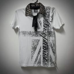 Y2k Retro Gradient Print Leopard Print Neck Polo Shirt Loose Short Top Street Hip Hop Harajuku Unisex Sports Short Sleeved Shirt