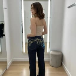 Y2k Statue of liberty Diamonds Jeans Casual Denim Pants High Waist Straight Wide Leg Jeans Harajuku Vintage 2000s Women Clothing