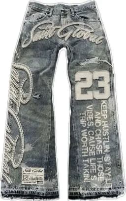 Y2k Statue of liberty Diamonds Jeans Casual Denim Pants High Waist Straight Wide Leg Jeans Harajuku Vintage 2000s Women Clothing