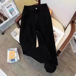 Y2k Statue of liberty Diamonds Jeans Casual Denim Pants High Waist Straight Wide Leg Jeans Harajuku Vintage 2000s Women Clothing