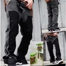 2025 Vintage Men's Jeans Distressed Vibe Bell Bottoms Clean Fit Woodworking Workwear Denim Pants For Outdoor Trade
