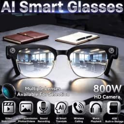 2026 New AI Smart Photo Glasses 800W Camera Anti-shake HD Video Recording Translation Voice Assistant Music BTCall Smart Glasses