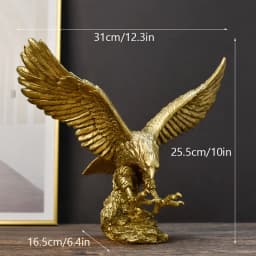 NORTHEUINS American Resin Golden Eagle Statue Art Animal Model Collection Ornament Home Office Desktop Feng Shui Decor Figurines