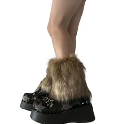 3 Colors 15cm Thicken Faux Furs Plush Leg Warmers Winter Women's Warm Footless Boot Covers Y2K JK Uniform Clothes Accessories