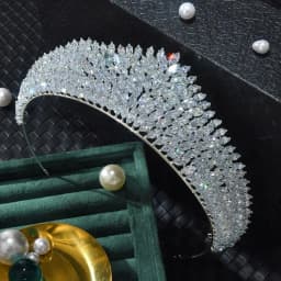 CZ Cubic Zirconia Tiaras and Crowns Headband For Brides Women Prom Pageant Headpiece Wedding Accessories Bridal Hair Jewelry