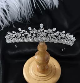 CZ Cubic Zirconia Tiaras and Crowns Headband For Brides Women Prom Pageant Headpiece Wedding Accessories Bridal Hair Jewelry