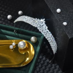 CZ Cubic Zirconia Tiaras and Crowns Headband For Brides Women Prom Pageant Headpiece Wedding Accessories Bridal Hair Jewelry