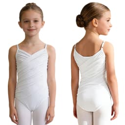 Kids Girls Ballet Warm-up Training Camisole Leotard Adjustable Spaghetti Straps Bodysuit for Ballet Gymnastics Stage Class Wear