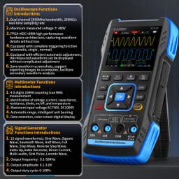 FNIRSI 2C23T 2C53T Upgrade 50MHz Handheld Digital Oscilloscope Multimeter Signal Generator 3 in 1 Dual Channel Automotive Tools