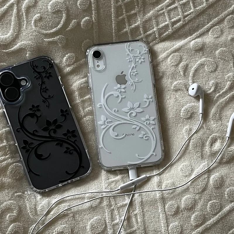 Art Flower Phone Case For iPhone 18 17 16 15 11 12 14 13 Pro Max Mini XS XR 7 Plus 17E Shockproof Transparent Cover Shell Fundas