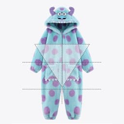Family Monster Cosplay Sully Costume Blue Anime Outfit Coral Fleece Warm Women Men Boy Girl Halloween Christmas Onesie Jumpsuit
