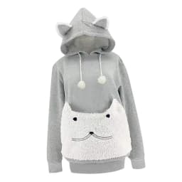 Cat Lovers Hoodie Kangaroo Dog Pet Holder Carrier Big Pouch Pocket Paw Pullovers Sweatshirt Animal Pouch Hood Carry Cat Pullover