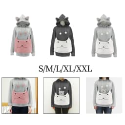 Cat Lovers Hoodie Kangaroo Dog Pet Holder Carrier Big Pouch Pocket Paw Pullovers Sweatshirt Animal Pouch Hood Carry Cat Pullover