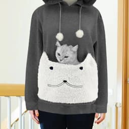 Cat Lovers Hoodie Kangaroo Dog Pet Holder Carrier Big Pouch Pocket Paw Pullovers Sweatshirt Animal Pouch Hood Carry Cat Pullover