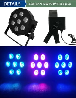 1PCS LED 7x18W RGBWA+UV Par Light with DMX512 6in1 Stage Light Wash Effect DJ Disco Mini Led Spotlighting 10W
