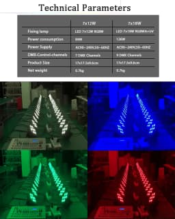 1PCS LED 7x18W RGBWA+UV Par Light with DMX512 6in1 Stage Light Wash Effect DJ Disco Mini Led Spotlighting 10W