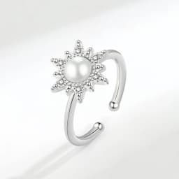 Anti-Stress And Anxiety Ring For Women Plant Flower Gold Colour Rotate Freely Fidget Metal Spinner Adjustable Open Rings Anillo