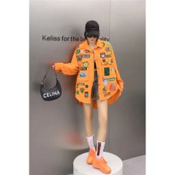 Fashion Embroidery Patches Denim Jacket Coat Women Harajuku Streetwear Hip Hop Trend Loose Jean Jackets Outerwear