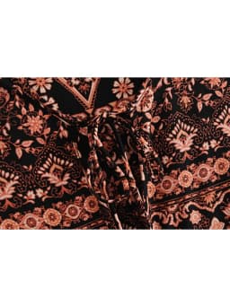 Vintage Chic Women Long Sleeve Ethnic Floral Print Beach Bohemian V-neck Maxi Dress Ladies Rayon Cotton Summer Boho Dresses