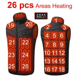 Heated Vest 26 Areas Men Heating Jacket Heated Winter Womens Heater Jacket Thermal Vest Body Warmer Outdoor Sports Coat 6XL