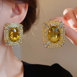 Square Rhinestone Pearl Pendant Necklaces Occidental Heavy Industry Court Style Niche Temperament Collarbone Chains Jewelry Sets