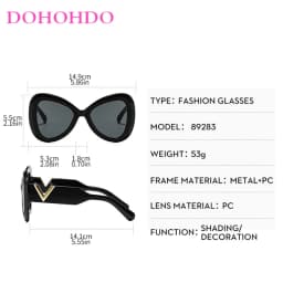 2025 New Fashion Big Frame Cat's Eye Butterfly Women Sunglasses Luxury Designer Men Sunglass Outdoor Travel Eyewear Female UV400