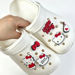 6/10pcs Mesuca Cute Cartoon PVC Shoe Charms KT Cat Shoe Decorations for Clogs Ideal Gifts for Kids