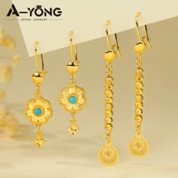 Arabic Fashion Beads Charm Earrings 21k Gold Plated Dubai Vintage Coins Drop Earring Oman Muslim Women Event Party Jewelry