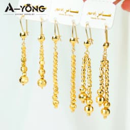 Arabic Fashion Beads Charm Earrings 21k Gold Plated Dubai Vintage Coins Drop Earring Oman Muslim Women Event Party Jewelry