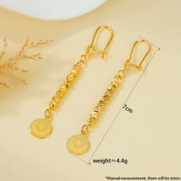 Arabic Fashion Beads Charm Earrings 21k Gold Plated Dubai Vintage Coins Drop Earring Oman Muslim Women Event Party Jewelry