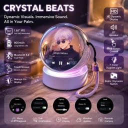 3D Video Crystal Glass Ball Bluetooth GIFS Video Playback Display Memory Videos Player Crystal Ball Electronic Ball Badge M3
