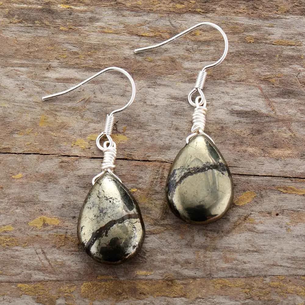 Teardrop Earrings Women Pyrite Drop Earring Wife Girlfriend Gifts Exquisite Lady Elegant Jewelry Dropship Wholesale