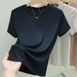 Fashion Women T Shirt Street Sexy Slim Casual T-Shirt Solid Plus Size Top Tees Summer Crew Neck Short Sleeve Women's Clothing