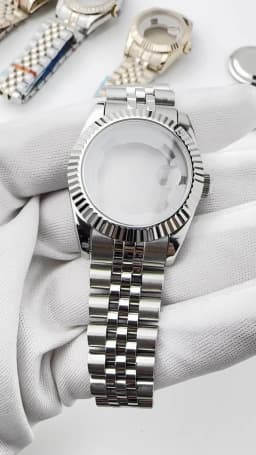 31mm NH05 Watch Case For Girl Woman Datejust Accessories 316L Steel Fit NH05 NH06 Movement 24.5mm Dial Jubilee Band Mod Parts