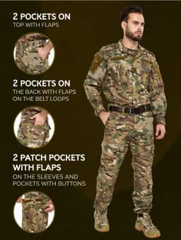 2026 Tactical Camo ACU Uniform Men 2Pcs Set Durable Wear-Resistant Training Security Duty Uniforms
