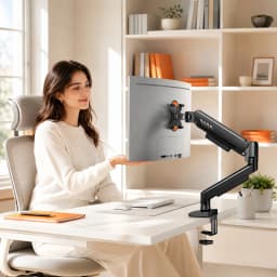 Single Monitor Arm, Fully Adjustable Monitor Mount for 13–34 Inch Screens, Fast Install Computer Monitor Stand with Tool-Free VESA Mount, Cable Management, Holds 19.8 lbs, Max VESA 100x100mm