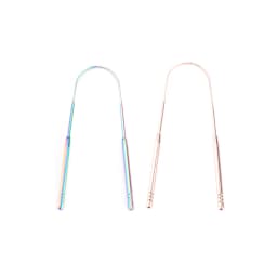 4Colors Stainless Steel Tongue Scraper Metal Tongue Fresh Breath Cleaning Coated Toothbrush Oral Hygiene Scrapper Cleaning Tools