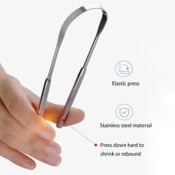 4Colors Stainless Steel Tongue Scraper Metal Tongue Fresh Breath Cleaning Coated Toothbrush Oral Hygiene Scrapper Cleaning Tools