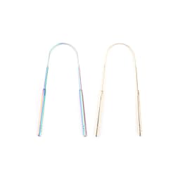 4Colors Stainless Steel Tongue Scraper Metal Tongue Fresh Breath Cleaning Coated Toothbrush Oral Hygiene Scrapper Cleaning Tools