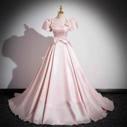 Pink French Satin Evening Dress for Women 2026 New Elegant Style Party Chorus Adult Ceremony Fashion Show Banquet Custom Dress