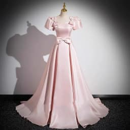 Pink French Satin Evening Dress for Women 2026 New Elegant Style Party Chorus Adult Ceremony Fashion Show Banquet Custom Dress